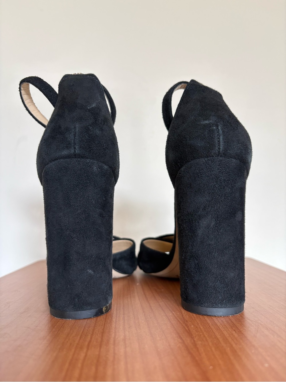 Sam Edelman Yancy Suede Block Heel Sandals Black size 7.5 - Picture 4 of 14